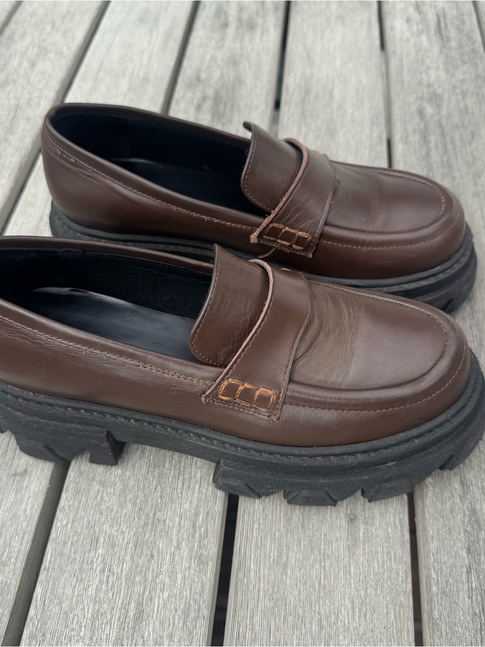 ALOHAS Brown Penny Loafers